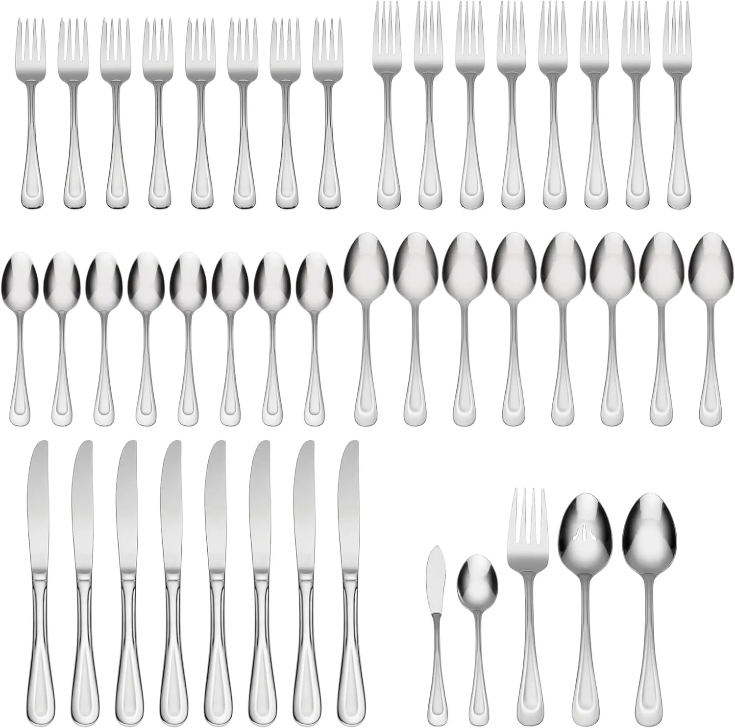 Oneida Satin Sand Dune Flatware, 45 Piece, Multi