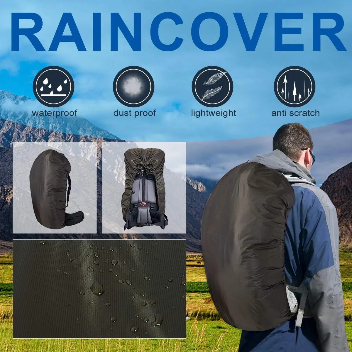 Onewind Versatile Hammock Gear Sling or Backpack Rain Cover, Ultralight Waterproof Underbelly Gear Storage to Place Backpack, Clothes, Quilt, Food or 50L Packing Cover, Hammock Protector