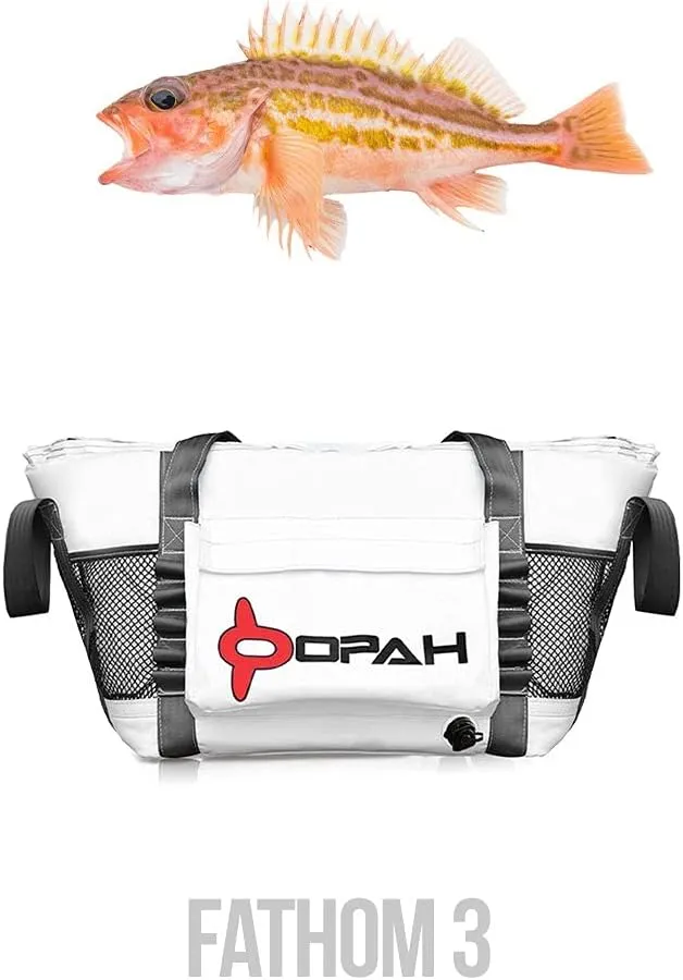 Opah Gear Fathom 3 Insulated Fish Kill Cooler Bag for Rockfish, 32" L x 12" W x 18" H, Heavy Duty, Marine-Grade Vinyl, UV Resistant, Camping & Fishing