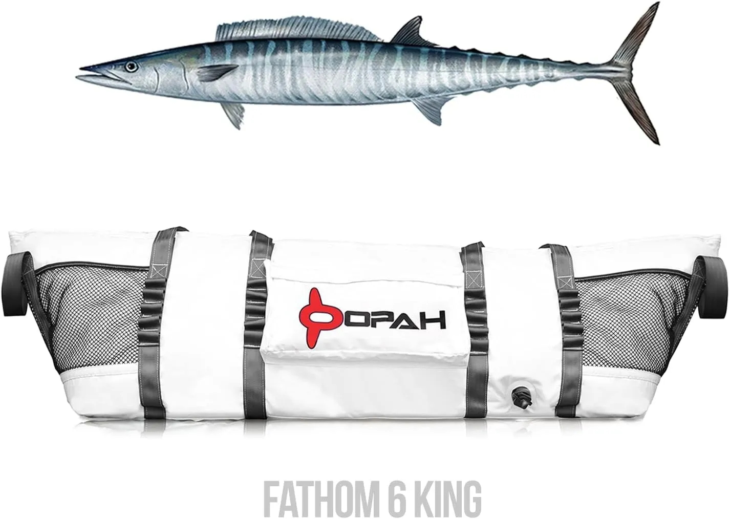 Opah Gear Fathom 6 King Insulated Fish Kill Cooler Bag for King Mackerel, 70" L x 20" W x 18" H, Heavy Duty, Marine-Grade Vinyl, Camping & Fishing