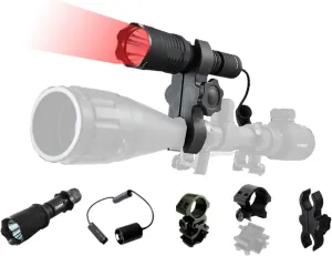 Orion H30 Red Premium Long Range Predator Hog Varmint Hunting Rechargeable Flashlight Light Kit with Mounts Remote Pressure Switch