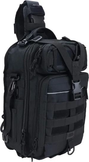 OSAGE RIVER Deluxe Tackle Sling Fishing Bag with Rod Holder, Lightweight Tackle Box Storage, Shoulder Bag for Fishing Hiking