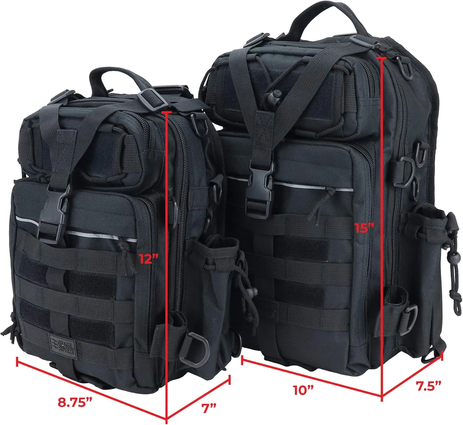 OSAGE RIVER Deluxe Tackle Sling Fishing Bag with Rod Holder, Lightweight Tackle Box Storage, Shoulder Bag for Fishing Hiking
