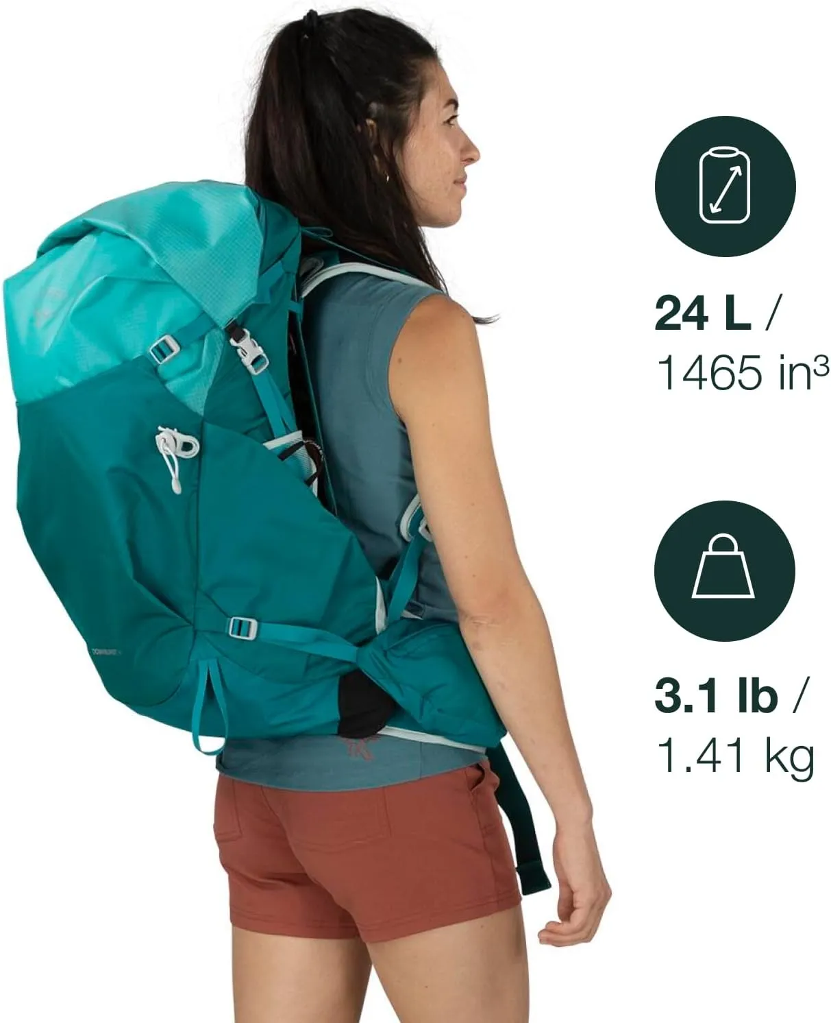 Osprey Downburst 24L Women's Hiking Backpack, Escapade Green