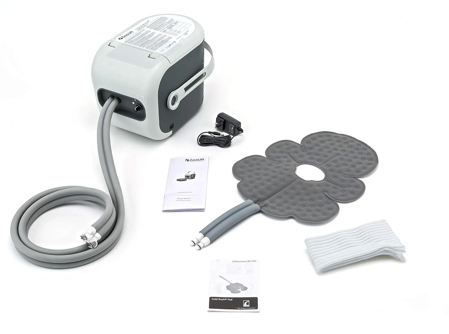 Ossur Cold Rush Therapy Machine System with Knee Pad - Ergonomic, Adjustable Knee Ice Pack Wrap - Quiet, Lightweight Ice Pack for Knee - Strong Cryotherapy Ice Machine for Knee After Surgery