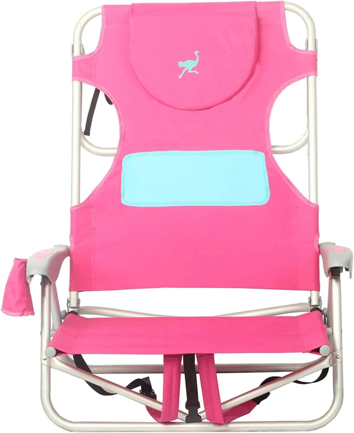 Ostrich Ladies Comfort & On-Your-Back Lightweight Beach Reclining Lawn Chair with Backpack Straps, Outdoor Furniture for Pool, Camping, or Patio, Pink