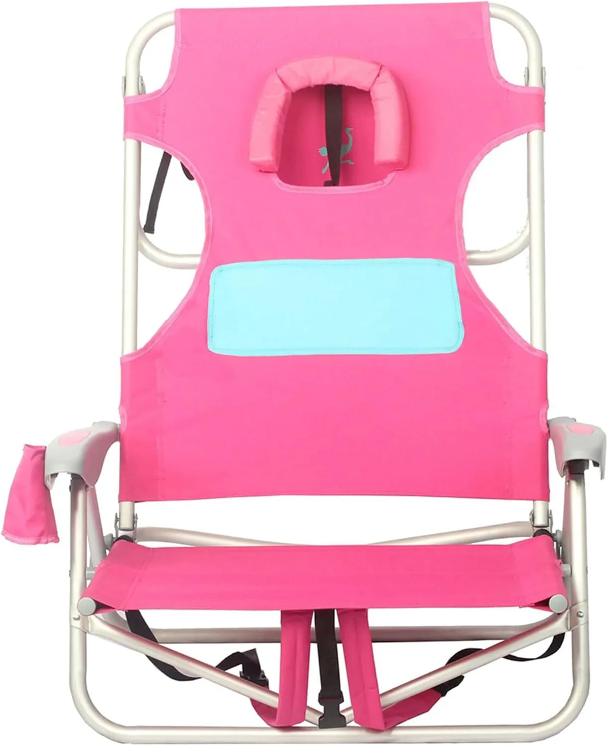 Ostrich Ladies Comfort & On-Your-Back Lightweight Beach Reclining Lawn Chair with Backpack Straps, Outdoor Furniture for Pool, Camping, or Patio, Pink