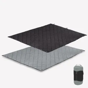 Outdoor Camping Blanket with Snap Button Packable Blanket for Hiking Travel Airplane Picnic (Black)