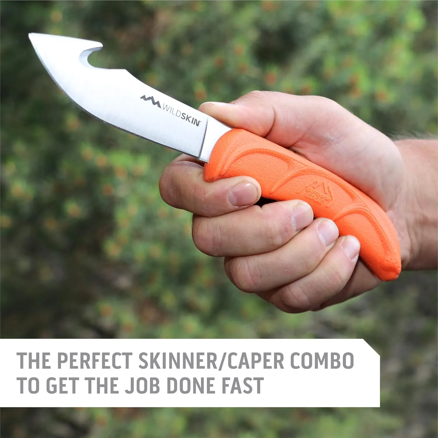 OUTDOOR EDGE WildPair, Fixed Blade Hunting Knife Set, Field Dressing & Game Processing Knives - Gut-Hook Skinning & Caping Knives, Nylon Sheath - Deer & Elk