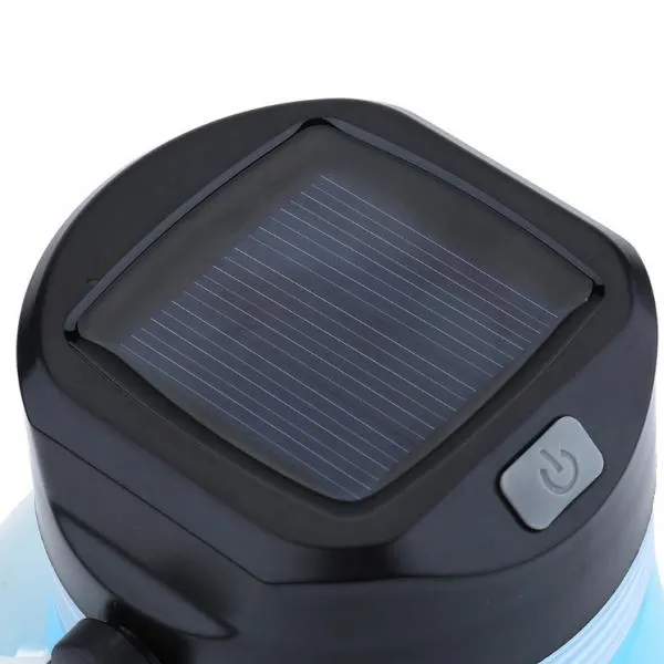 Outdoor Foldable Waterproof Solar Water Bottle LED Light Blue