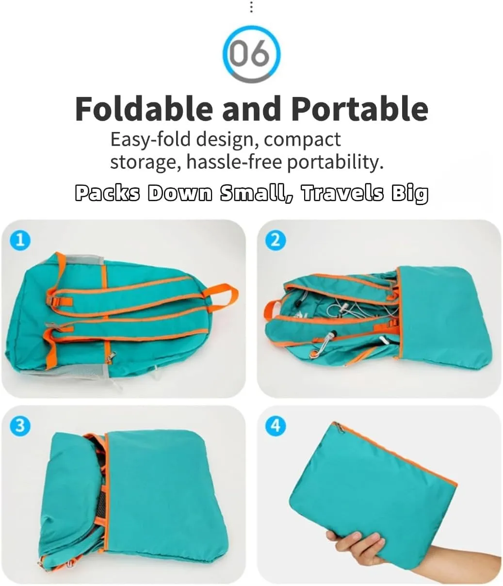 Outdoor Oxford Fabric Backpack,Hiking Cycling Backpack,Ultra-Light Multi-Functional Foldable Large Capacity Rucksack(Green)