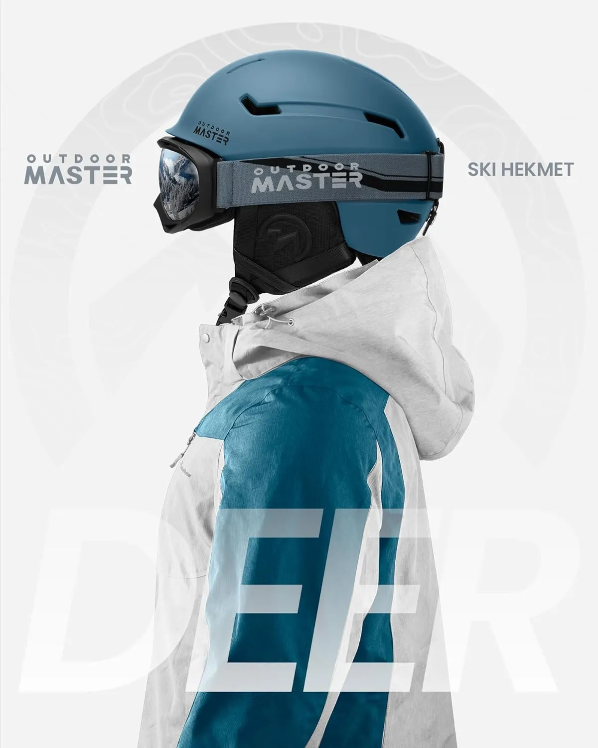 OutdoorMaster Deer Ski Helmet,Snowboard Helmet for Adults - Durable PC Shell, Protective EPS Foam & 12 Cooling Vents -Snow Helmets for Men, Women & Youth