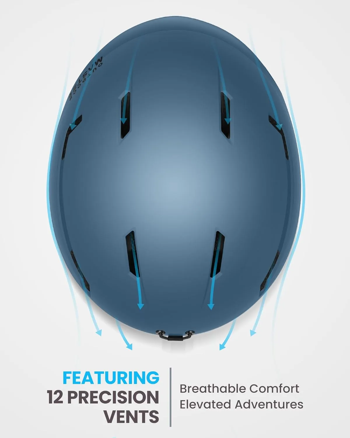 OutdoorMaster Deer Ski Helmet,Snowboard Helmet for Adults - Durable PC Shell, Protective EPS Foam & 12 Cooling Vents -Snow Helmets for Men, Women & Youth