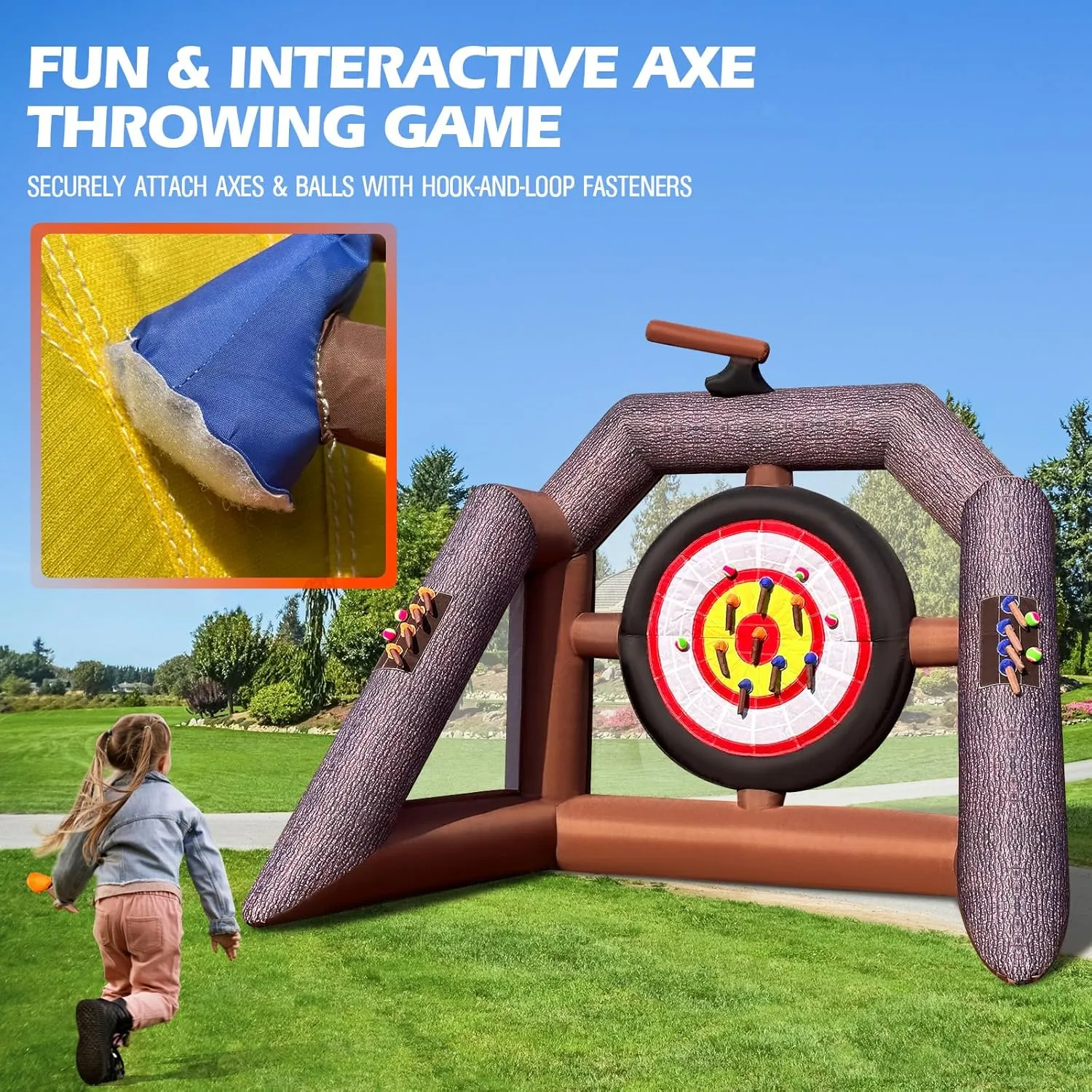 OZIS Inflatable Axe Throwing Game ，Inflatable Ball Toss Target Dart Board for Backyard School Team Birthday Party Events Outdoor Indoor
