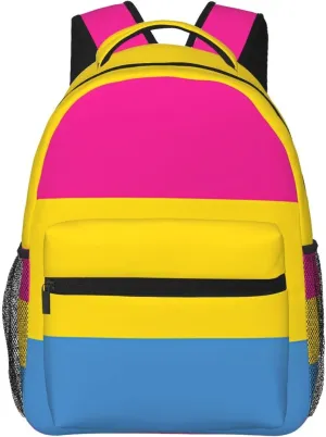 Pansexual Pride Flag Backpack Lightweight Laptop Backpack Casual Daypack Travel Double Shoulder Bag For Women Men