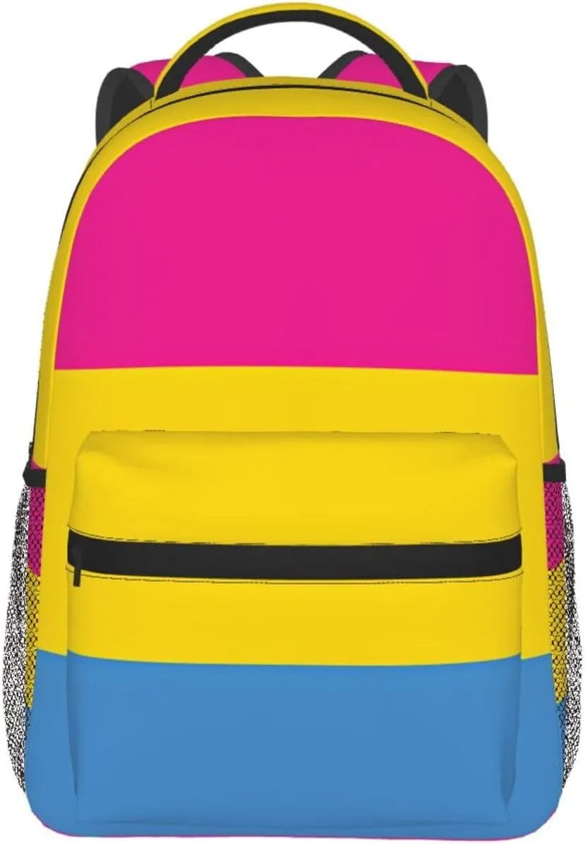 Pansexual Pride Flag Backpack Lightweight Laptop Backpack Casual Daypack Travel Double Shoulder Bag For Women Men