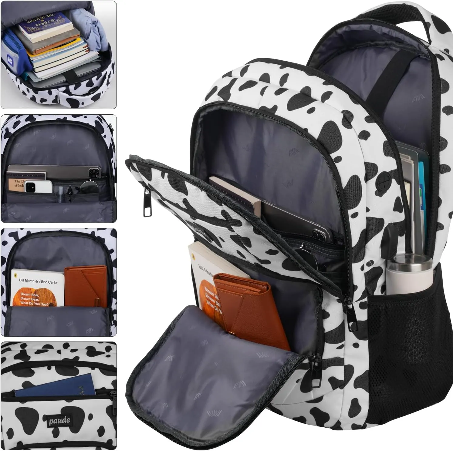 Paude Backpack School,Milk Backpack Laptop,Bookbag for Teens 15.6 Inch College Backpack for University Business Work Travel