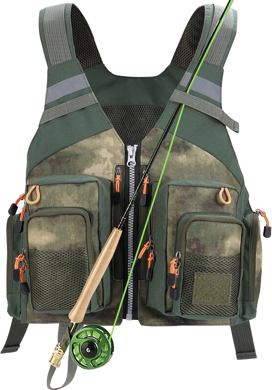 PELLOR Fly Fishing Vest, Fishing Gear Outdoor Backpack Breathable Mesh Fishing Vest Backpack for Camping Hunting
