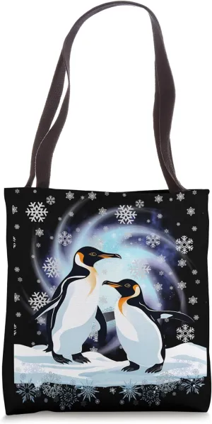Penguins on the Ice Floe Two Penguins Cute Penguins Tote Bag