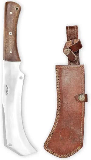 Perkin Hunting Knife - 8” Outdoor Survival Fixed Blade Hunting Knives with Sheath-Handmade Crafted from Razor Sharp Stainless Carbon Steel Full Tang with Walnut Wood Handle-Unisex Adults