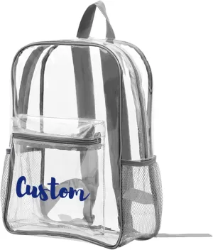 Personalized Clear Backpack Custom Name Clear Bookbag Customized Colorful Text, PVC Heavy Duty Transparent Backpack, Gifts