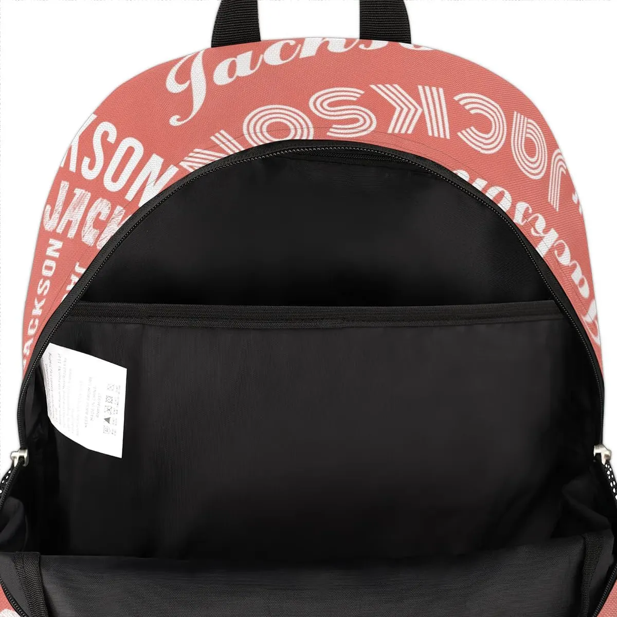 Personalized Daypack with Name Text, Lightweight Custom Backpack Carry On Bag for Travel, Business Trip, Picnic, Coral Red