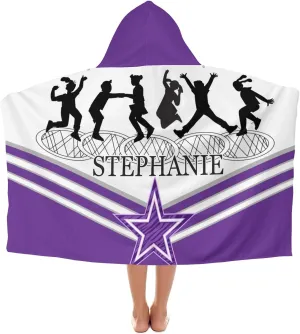 Personalized Gift Bath Beach Swimming Pool Towel with Hood Jumping Trampoline Purple Athlete Cozy Bath Wraps for Children