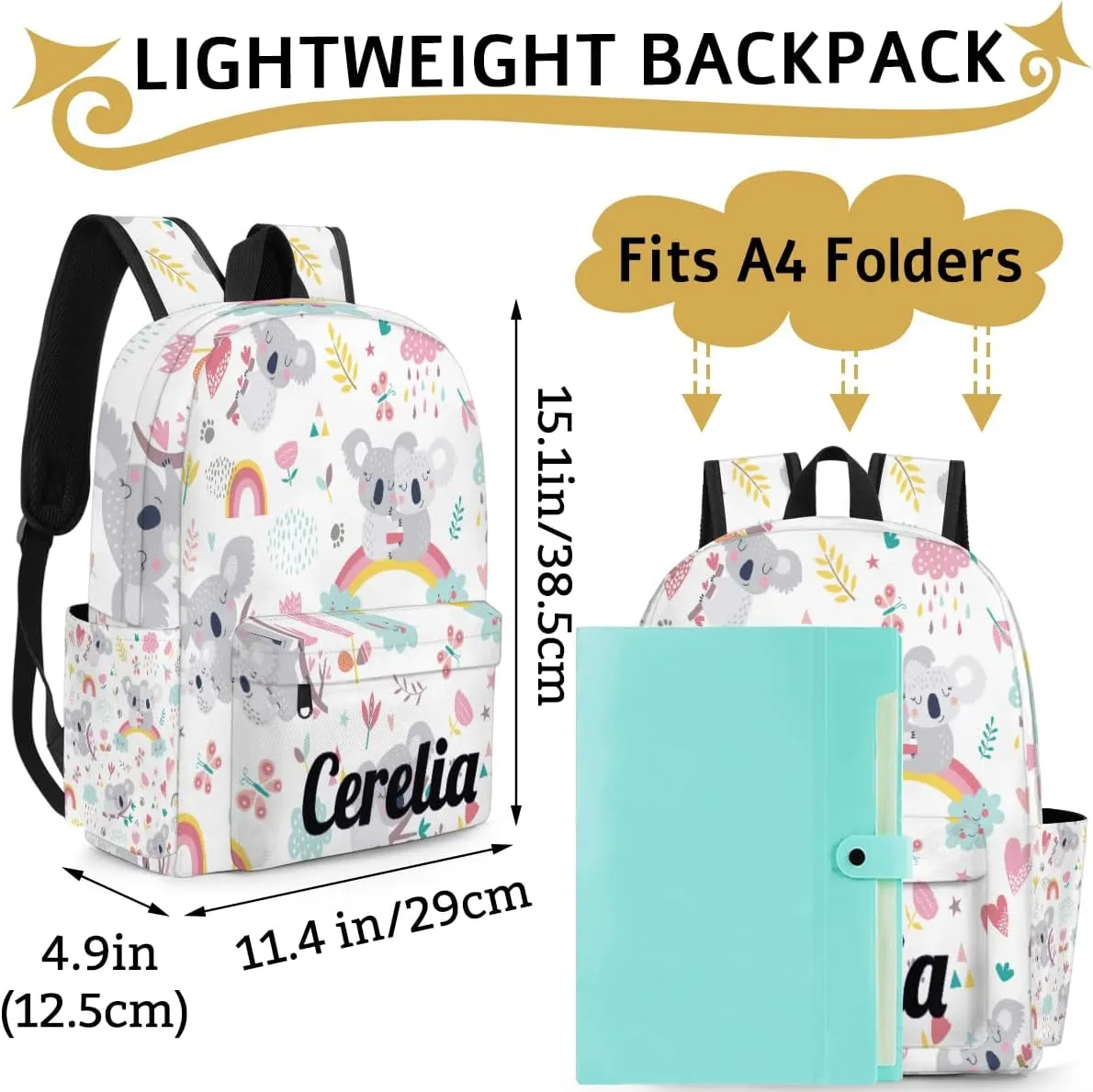 Personalized Kids Backpack for Boys Girls - Kids Cute Waterproof Toddler Preschool Kindergarten Backpack