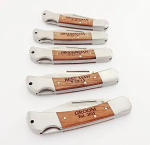 Personalized Pocket Knife Laser Engraving Included in Price 4 1/2" Folded with 3" Blade