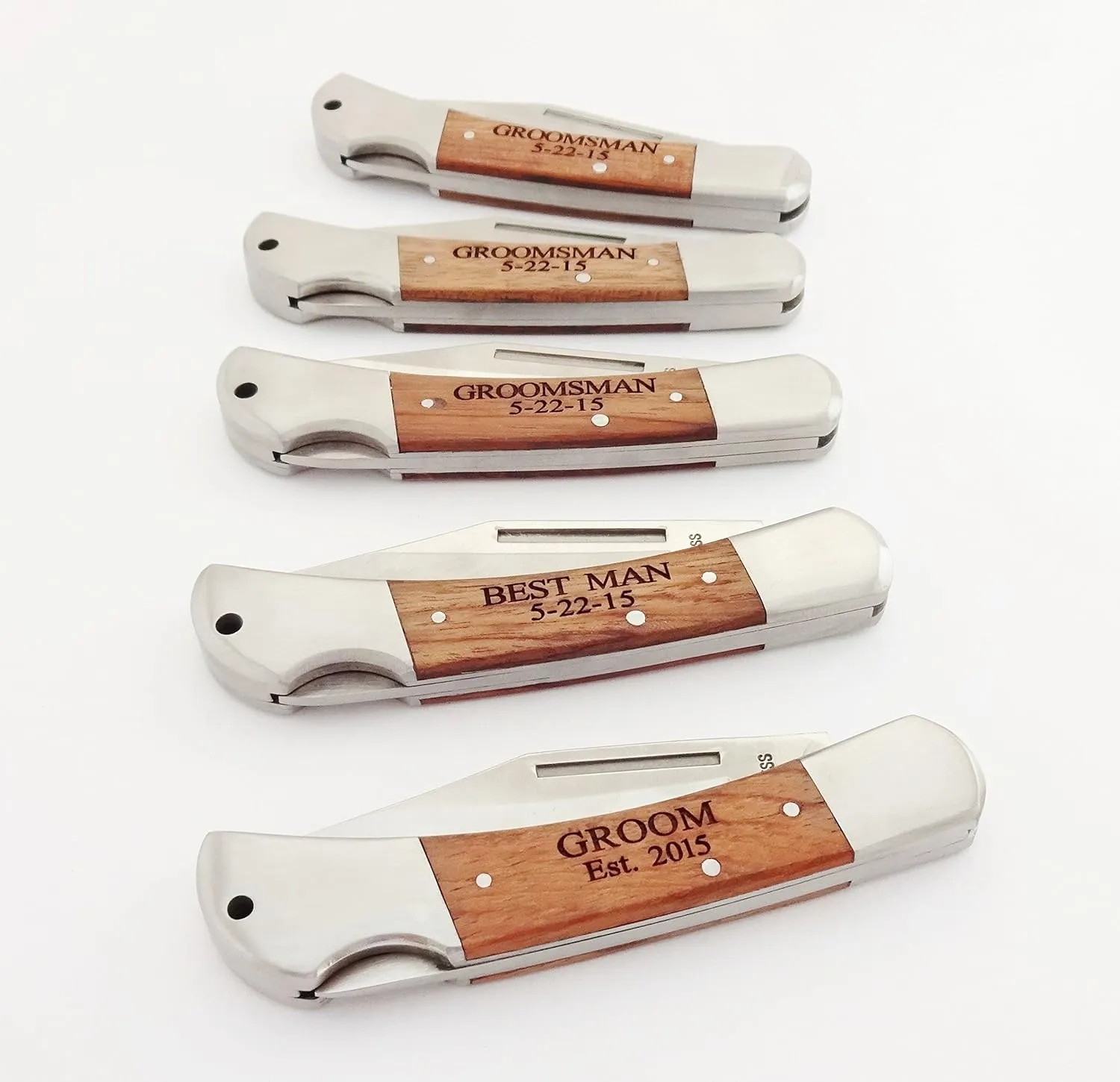 Personalized Pocket Knife Laser Engraving Included in Price 4 1/2" Folded with 3" Blade