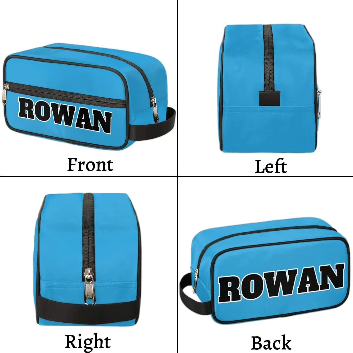Personalized Toiletry Bag for Women Custom Name Waterproof Cosmetic Makeup Bag Shaving Bag for Men Bathroom Travel Storage Bags with Handle for Work, Blue