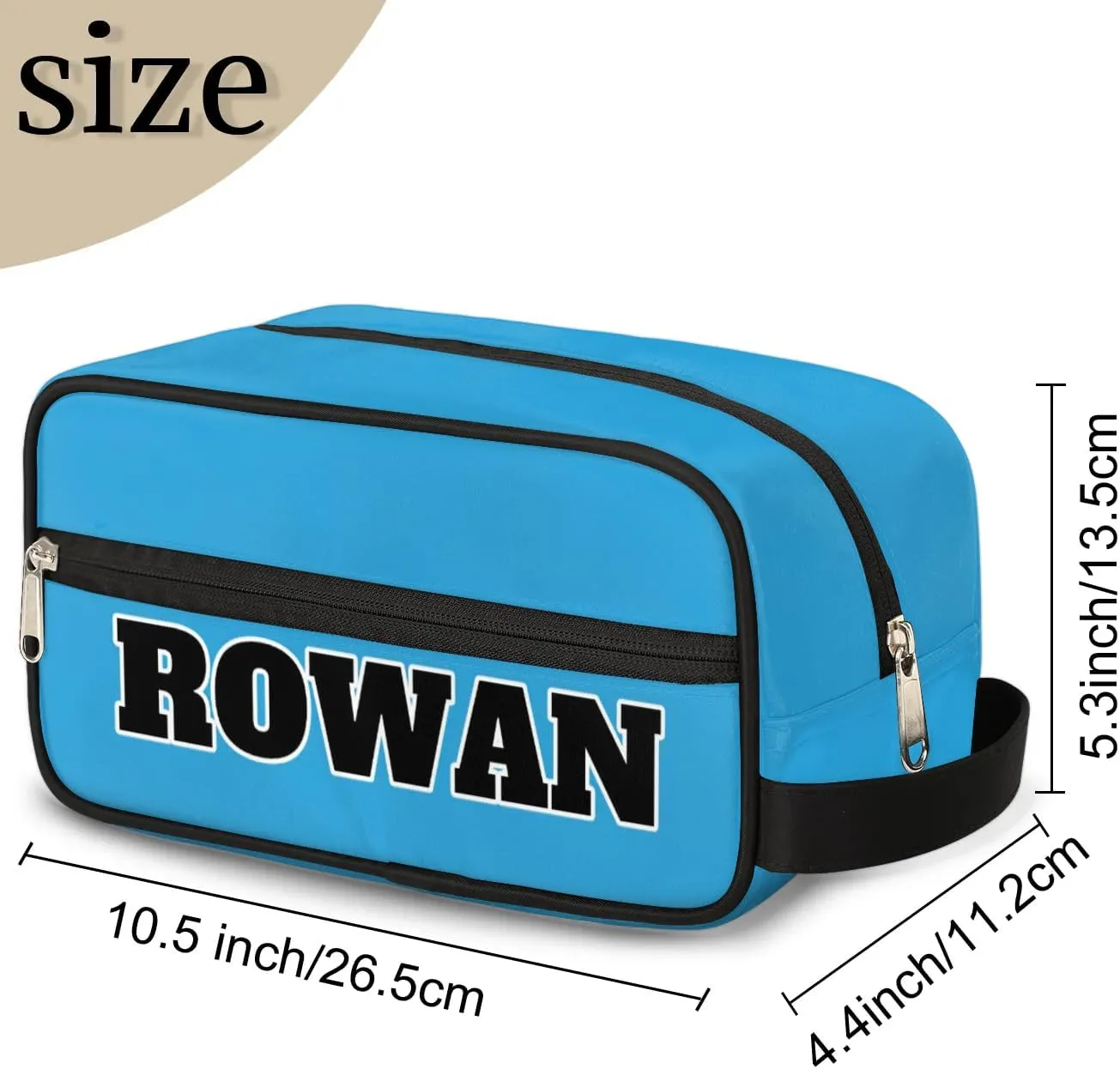 Personalized Toiletry Bag for Women Custom Name Waterproof Cosmetic Makeup Bag Shaving Bag for Men Bathroom Travel Storage Bags with Handle for Work, Blue
