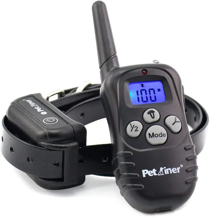 Petrainer Upgraded Model Rechargeable & Waterproof Remote Dog Training Collar 330 yd Electric Dog Bark Collar with Beep/Vibration/Shock Collar for Dogs