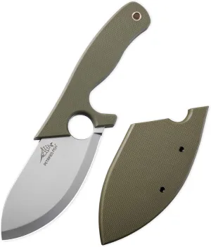 Petrified Fish PFH01 EEL Fixed Blade Knife, 3.46" 9CR18MOV Stonewashed Blade, 10.58oz G10 Handle Multifunctional Camping EDC Tool