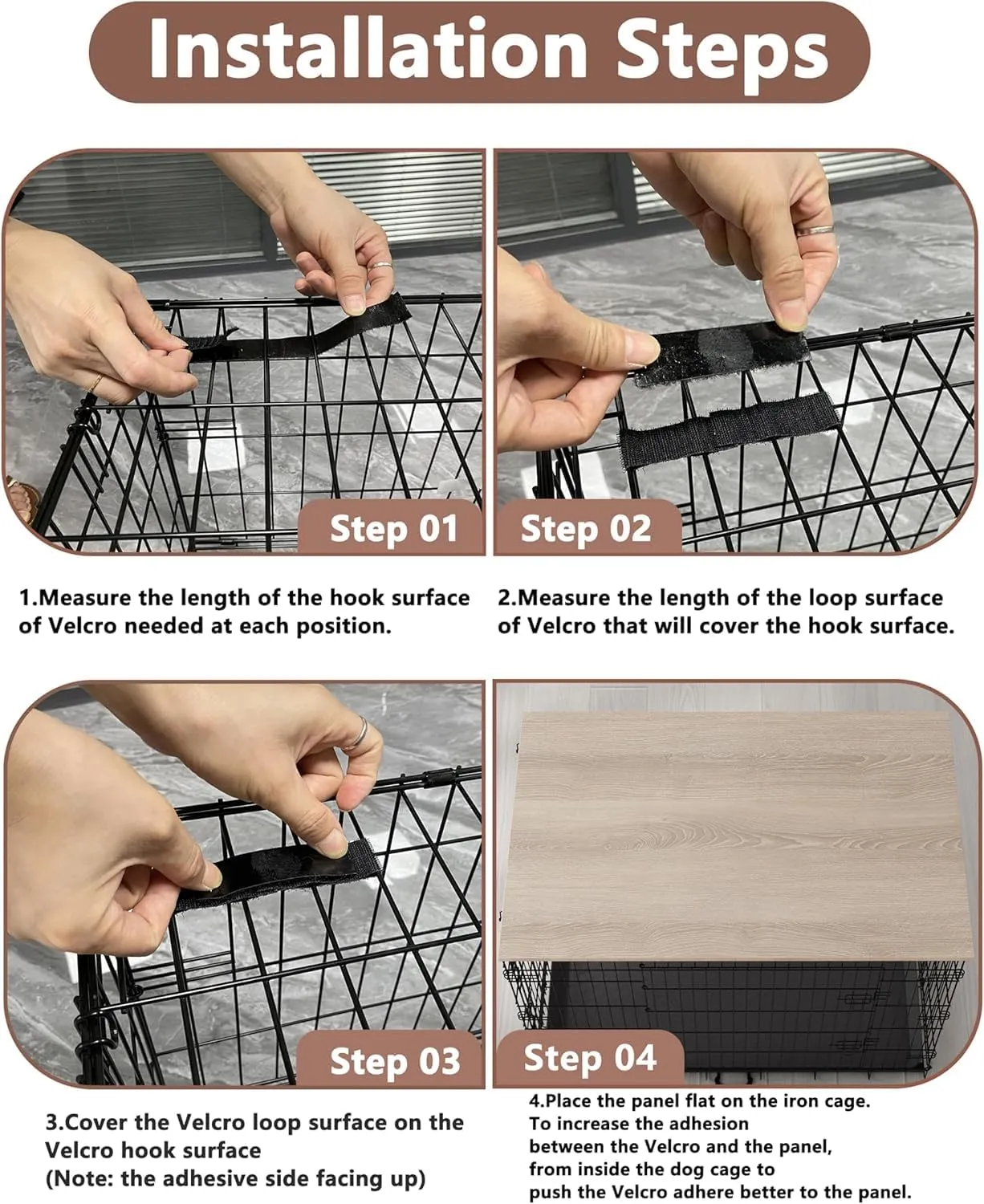 Piskyet Dog Crate Topper Wood Countertop for 48 42 36 30 24 inch Dog Cage, Dog Crate Cover,Dog Kennel Topper(Crate Not Include) (Black, for 30 Inch Crate)