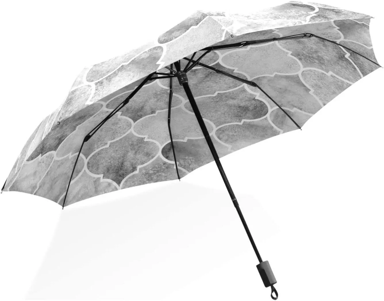Poeticcity Rain Travel Umbrella, Hand Open Close Windproof Waterproof Folding Umbrella, Compact Canopy Strong Ray Parasol Umbrella