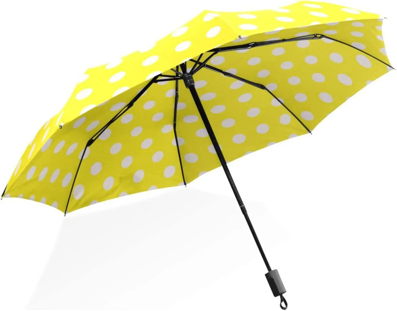 Poeticcity Rain Travel Umbrella, Hand Open Close Windproof Waterproof Folding Umbrella, Compact Canopy Strong Ray Parasol Umbrella