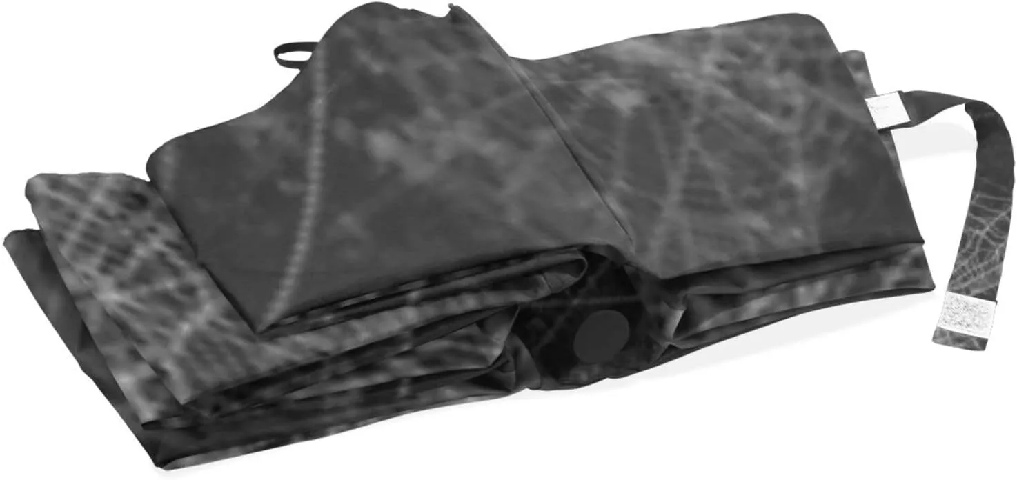 Poeticcity Travel Umbrella, Hand Open Close Windproof Waterproof Folding Umbrella, Black Tape Compact Canopy Strong Anti UV Ray Parasol