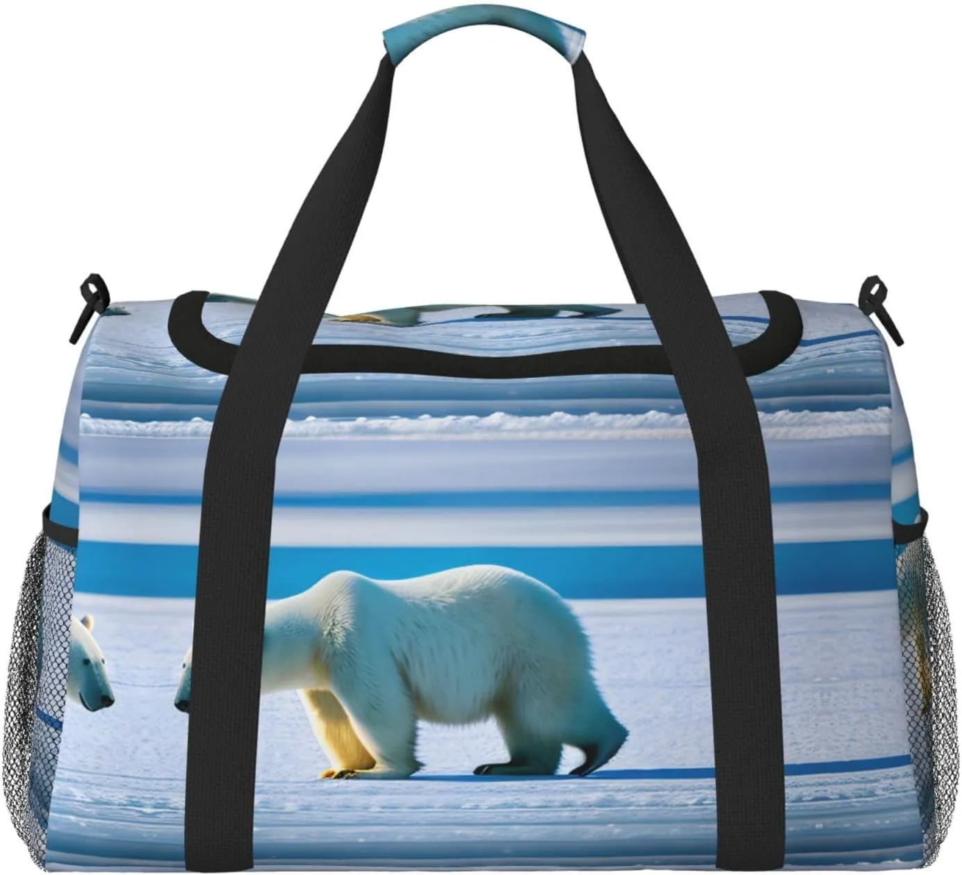 Polar Bear Ice print Weekender Overnight Carry On Bag Gym Luggage Bag Duffel Bag for Travel Women