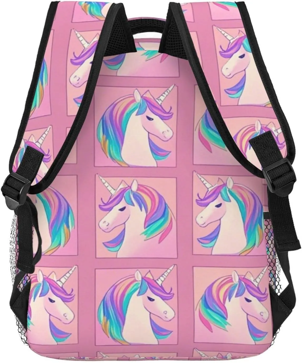Polyester Daypack for Hiking Work Running - Big Capacity Anti-Theft Multipurpose Shoulder Bag, Neon Unicorn Art Travel and Sport Backpack Rucksack