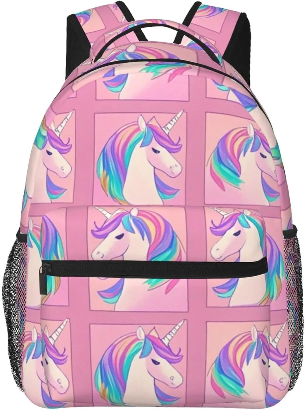 Polyester Daypack for Hiking Work Running - Big Capacity Anti-Theft Multipurpose Shoulder Bag, Neon Unicorn Art Travel and Sport Backpack Rucksack