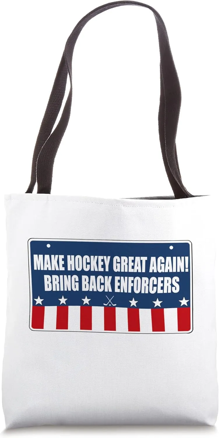 Pond Ice Hockey Bring Back Enforcers Classic Graphic Novelty Tote Bag