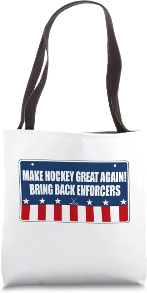 Pond Ice Hockey Bring Back Enforcers Classic Graphic Novelty Tote Bag
