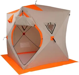 Pop-Up Ice Fishing Shelter 3-4 Person Portable Portable Ice Shanty Tent for 3-4 Person Waterproof Ice Fishing Tent w/Carrier Bag and Ice Anchors