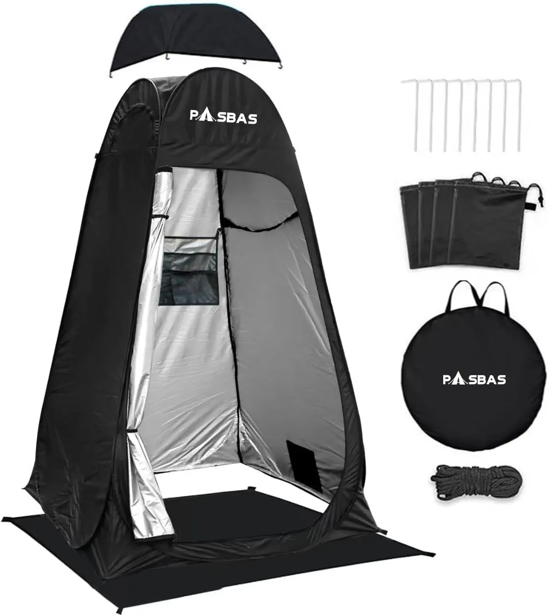 Pop Up Privacy Shower Tent with Carry Bag, Portable Outdoor Toilet Changing Dressing Room,Easy Set with rain shelter, Instant Dressing Bathroom for caming, Hiking, Fishing,UPF 50 & Waterproof,