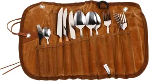 POPETPOP 1set Camping Utensil Set Stainless Steel Cutlery Kit with Organizer Bag Multi-function Outdoor Dining Silverware for Picnics Travel and Camping Adventures