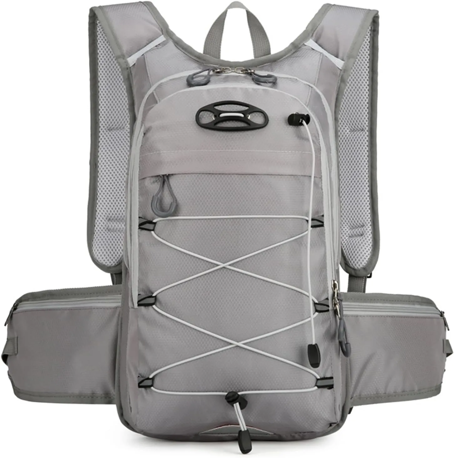 PORRASSO Hiking Backpack 18L Waterproof Daypack Rucksack Lightweight Breathable Backpack for Women Men Trekking Cycling Climbing Outdoor Sports Grey