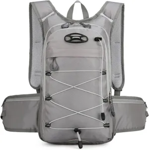 PORRASSO Hiking Backpack 18L Waterproof Daypack Rucksack Lightweight Breathable Backpack for Women Men Trekking Cycling Climbing Outdoor Sports Grey