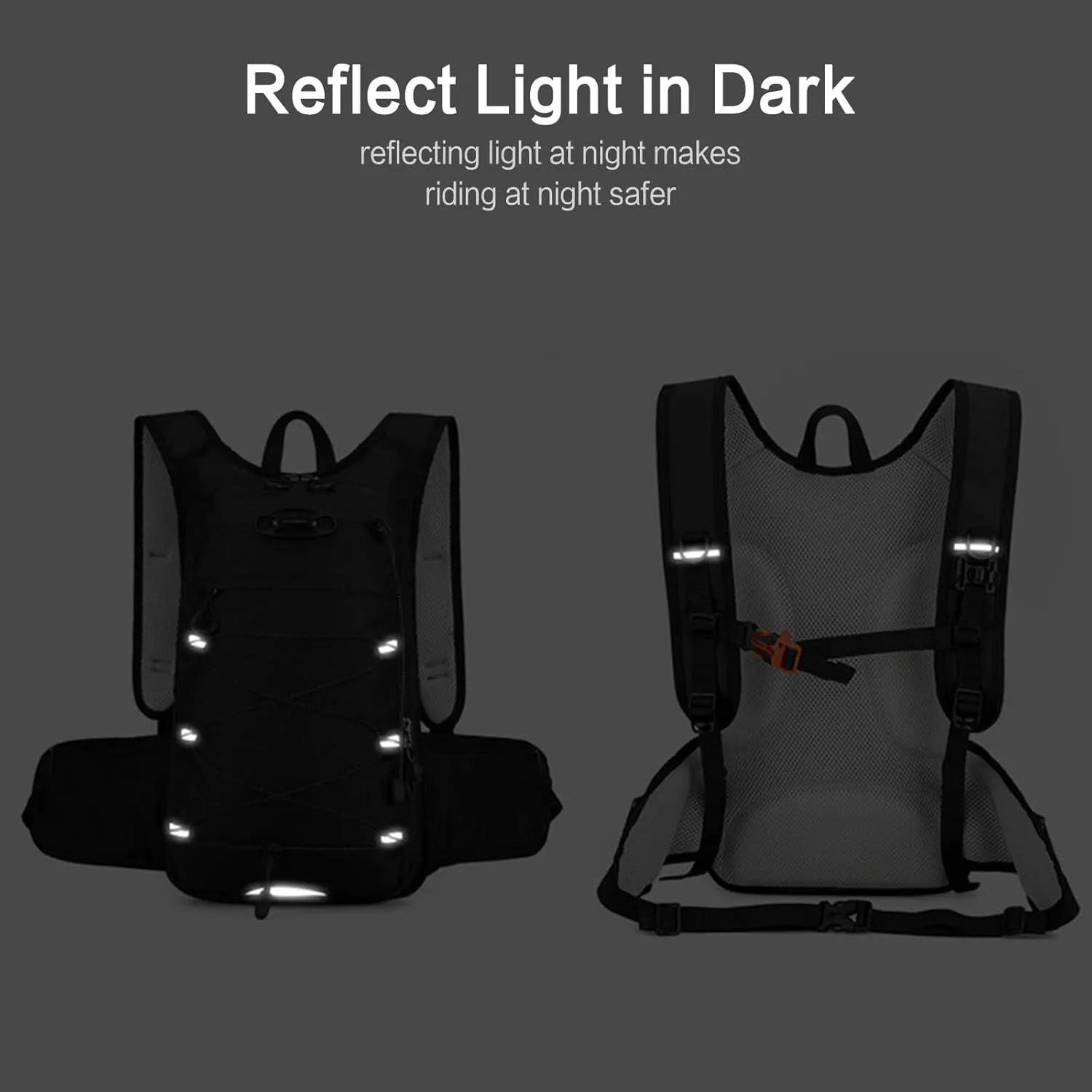 PORRASSO Hiking Backpack 18L Waterproof Daypack Rucksack Lightweight Breathable Backpack for Women Men Trekking Cycling Climbing Outdoor Sports Grey