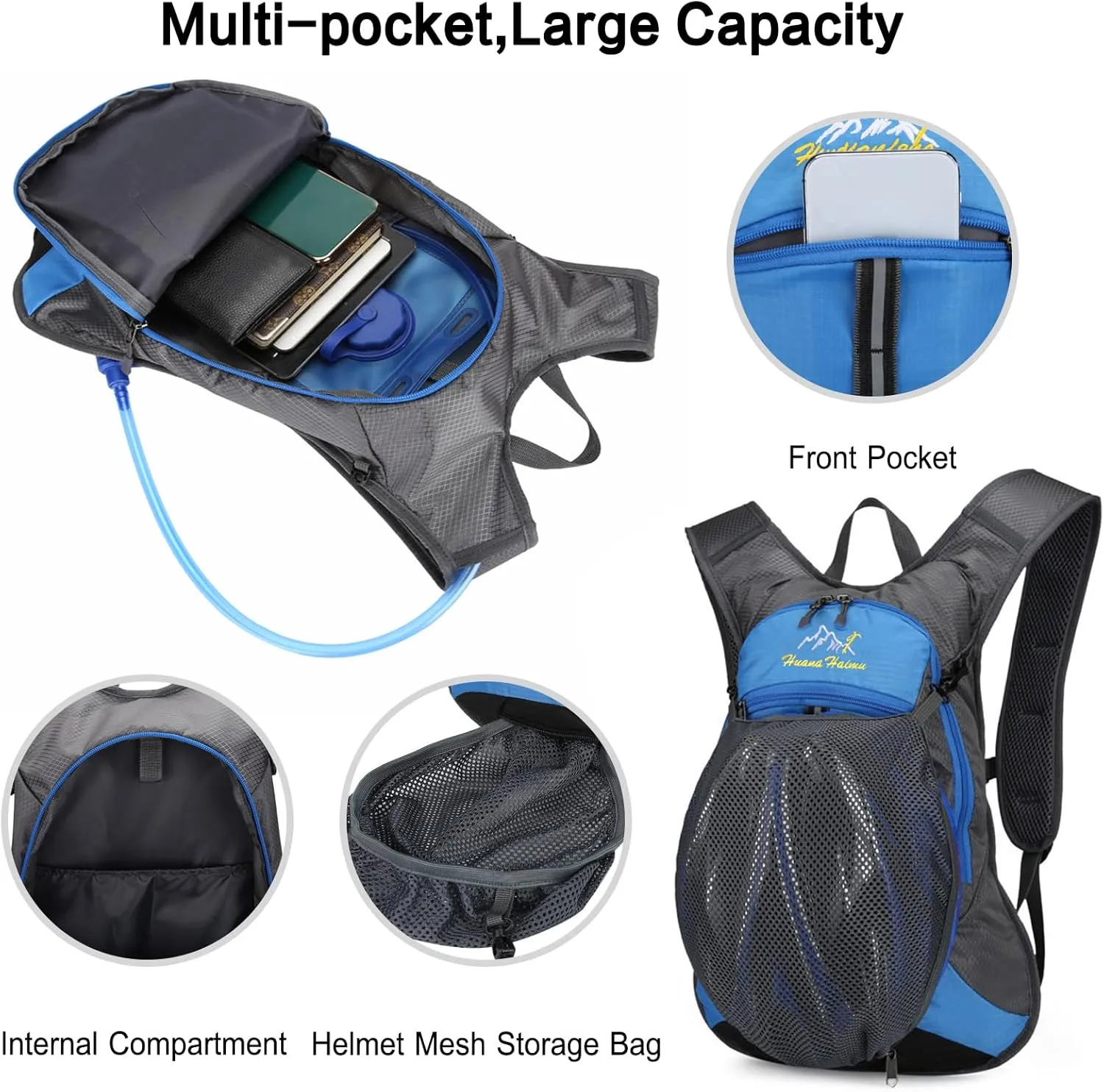 PORRASSO Hiking Backpack Waterproof Daypack 18L Rucksack Lightweight Backpack for Women Men Camping Trekking Cycling Climbing Outdoor Sports Green